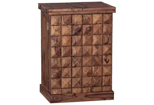tinkaro Barschrank PUNA Massivholz, Walnuss finish Holz Holzschrank Weinschrank Weinbar (1-St)