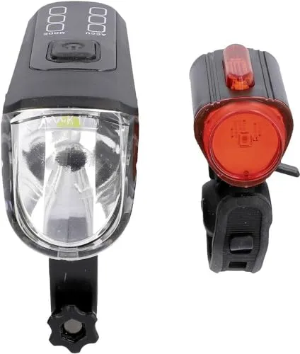 FISCHER Fahrrad Beleuchtungs-Set 60 Lux - Fahrradbeleuchtung mit 60 Lux Frontlicht für optimale Sichtbarkeit, USB-Ladung und langlebige LED-Technologie.