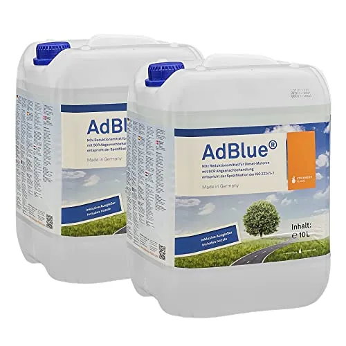 A&G-heute AdBlue® 20l | 2X 10 Liter - Dieselkraftstoffadditive zur effektiven Reduktion von NOx-Emissionen, entspricht ISO 22241, inklusive praktischem Einfüllschlauch für einfaches Nachfüllen.