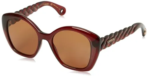 Lanvin LNV628S 601 Deep Red Sunglasses Woman Iniettato, Modified Rectangle, 54