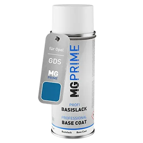 MG PRIME Autolack Spraydose für Opel GDS / 22V True Blue Metallic/Arktisblau Metallic Basislack Sprühdose 400ml