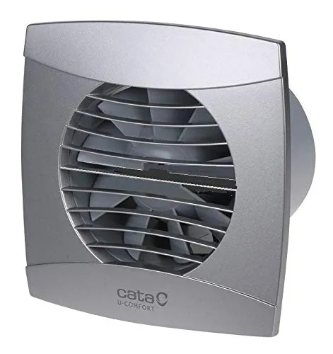 Allcata Cata/UC-10 Timer Hygro/Turbine Room/Bad/WC/Ventilator/Einstellbare Geschwindigkeit/Badlüfter 6 Stufen/26dB/110m³/h/Kugellager (grau/silber)