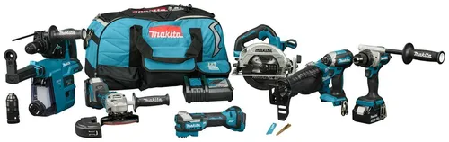 Makita 7-teiliges Kombinationsset (Schlagschrauber), (Hammer-)Bohrer, Schleif- und Sägewerkzeug sowie Multifunktionswerkzeug, DLX7031TX1