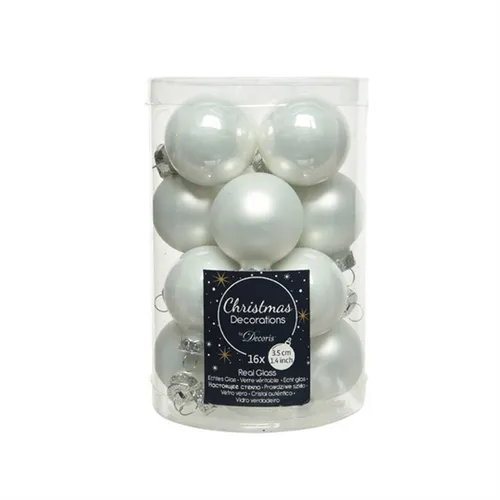 Christbaumkugeln winterweiß Glanz & Matt in weiß von Christmas-Decorations