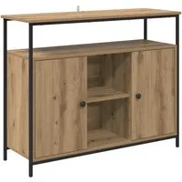 vidaXL Sideboard Artisan-Eiche 100 x 35 x 80 cm - Kommode aus hochwertigem Holzwerkstoff, modernes Design trifft auf Funktionalität – ideal für stilvolle Aufbewahrung in Esszimmer und Küche.