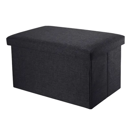 Faltbare Sitzbank 49x30x30 cm mit Stauraum - Praktische Sitzbank in Schwarz, faltbar und ideal für Wohnzimmer, Schlafzimmer oder Arbeitszimmer. Bietet zusätzlichen Stauraum und überzeugt durch kompaktes Design.