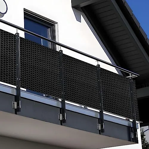NYVI Polyrattan Balkon Sichtschutz Privafence 100x500 cm in schwarz von NYVI