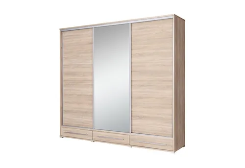 Möblo Schiebetürenschrank Sonoma Eiche - Kleiderschrank mit XXL-Stauraum und modernem Design, perfekt für Schlafzimmer und Kinderzimmer. Aus hochwertigem Holzwerkstoff mit praktischen Einlegeböden und Kleiderstange.