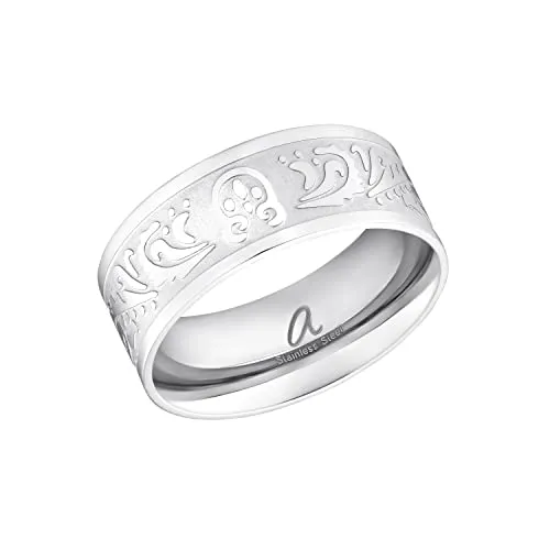 Amor Ring Edelstahl Damen Ringe, Silber, Kommt in Schmuck Geschenk Box, 9853946