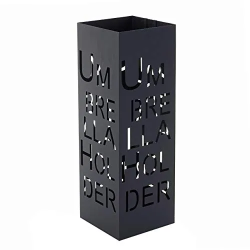 Mendler Schirmständer HWC-C78 - Drohnen-Zubehör: Stilvoller quadratischer Regenschirmständer aus Metall, ideal für Eingangsbereiche mit Platzersparnis und herausnehmbarer Wasserauffangschale.