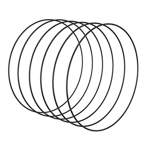Worown 6 Stück 30cm Metallringe zum Basteln, Schwarz Metallring, Deko Ringe zum aufhängen für die Herstellung von Hochzeitskranzdekor und Wandbehang