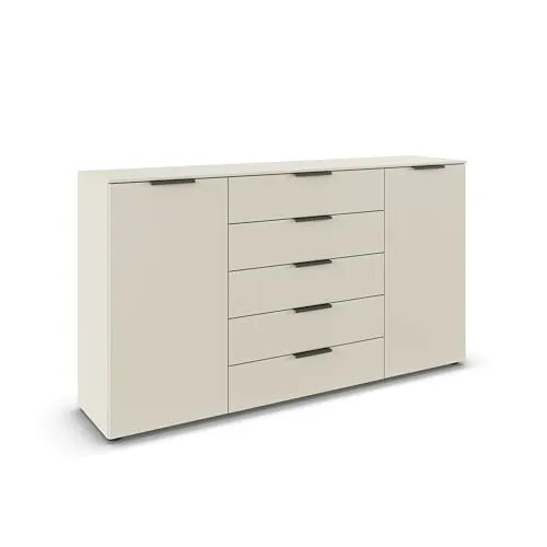 Rauch Möbel Flipp Kommode, 2-türig mit 5 Schubladen, Beige