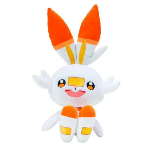 Pokemon Plush Scorbunny 30 cm - Pokemon Plüschfigur, 30 cm groß und aus superweichem Material für endlosen Kuschelspaß. Ideal für Fans und Sammler ab 2 Jahren.