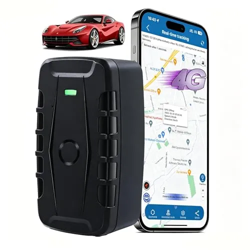 TKMARS 4G GPS Tracker Auto mit Magnet & 20000mAh Akku, Echtzeit GPS Ortung mit APP/Web/SMS, Bewegungs/Abfall/Vibrationsalarm, Fahrzeug Tracker für Auto, Motorrad, Wohnmobil & Flotte