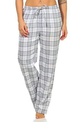 NORMANN-Wäschefabrik Dame Flanell Schlafanzug Hose kariert aus Baumwolle - Karo Blau, Größe 40/42 - Kuschelige Flanell Pyjamahose aus 100% Baumwolle mit bequemer Passform. Ideal für entspannte Tage und erholsame Nächte. Trocknergeeignet und waschbar bei 40 Grad. Vertraute Markenqualität seit 1903!