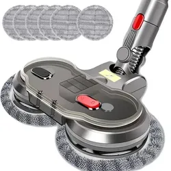Wischdüse Elektrischer Wischaufsatz Für Dyson V7 V8 V10 V11 V15 Staubsauger, Mopaufsatz mit Wassertank & 6 Wischpads, Staubsaugerdüsen-Set