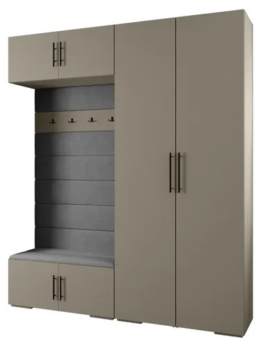 ABIKS MÖBEL Kompaktgarderobe INOVA 3 SATZ 18 – Elegantes Möbelset mit Kleiderstange und Regalen - Vielseitige Kompaktgarderobe für jeden Raum. Modernes Design, robuste Materialien und einfacher Aufbau. Perfekte Lösung zur stilvollen Aufbewahrung von Kleidung und persönlichen Gegenständen.