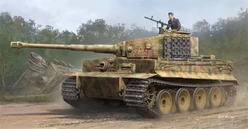 Trumpeter 09539 - 1:35 PzKpfw. VI Ausf. E Tiger I mit Zimmerit - Bausatz für das berühmte deutsche Panzerfahrzeug, inklusive detailreicher Zimmerit-Oberfläche für authentisches Modellbau-Erlebnis.