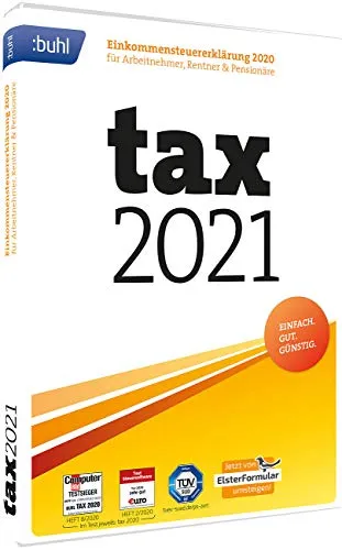 tax 2021,CD-ROM (DVD-Box): Einkommenssteuererklärung 2020 für Arbeitnehmer, Rentner & Pensionäre