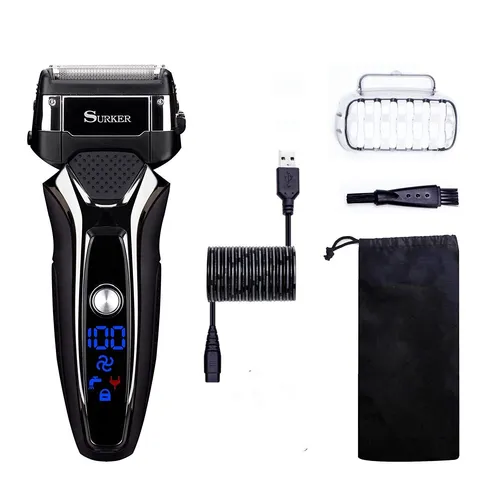 Surker Elektrischer Folienrasierer für Männer USB-Lade Lithium-Batterie