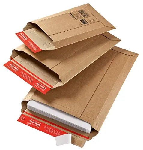Versandtasche aus Wellpappe Karton mit Selbstklebeverschluss | CP010.07 290x400x50mm - Kartonversandtaschen, wiederverschließbar mit integriertem Aufreissfaden für einfaches Öffnen, FSC zertifiziert und klimaneutral - ideal für umweltbewusste Versender.