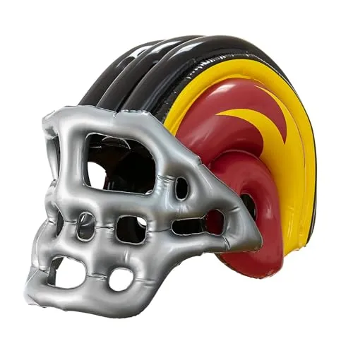 Widmann 04833 - Aufblasbarer Footballhelm für Kinder, Schwarz/Gelb/Rot, American Football, Hut, Kostüm, Accessoire, Karneval, Mottoparty