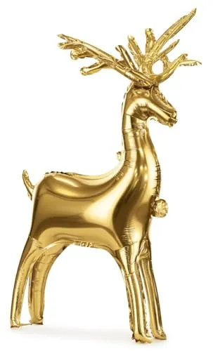 Folienballon, konturiert, Rentier, Weihnachtsdekoration, Gold, Weihnachten, Weihnachtsfeiern