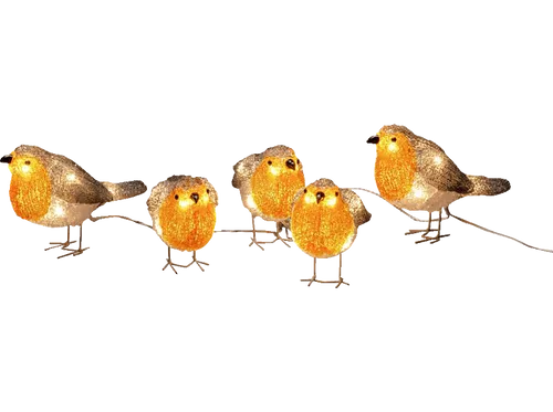 Konstsmide LED Acryl Rotkehlchen 5er-Set in orange von Konstsmide