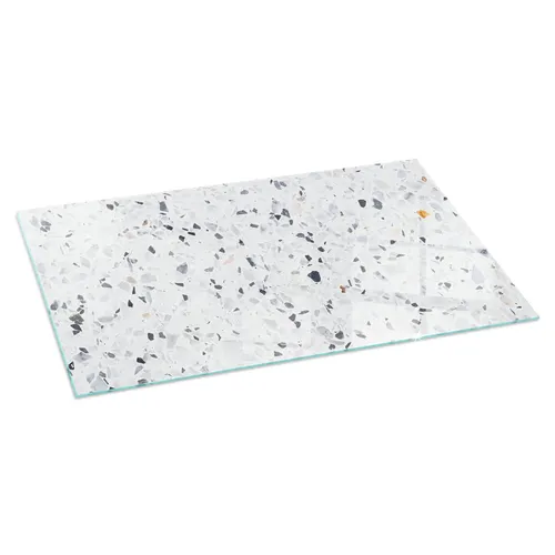 Funkenschutz Glasplatte Kamin Steinmuster 100x50 cm