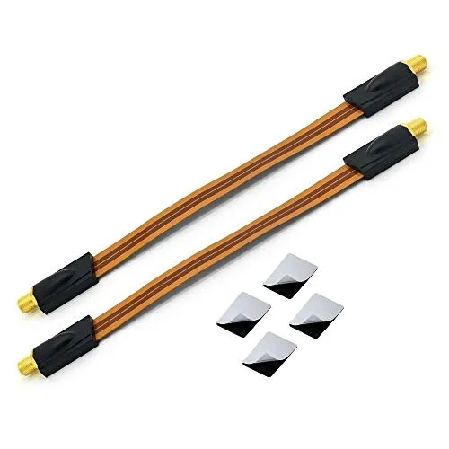 ARLI 2x Fensterdurchführung UltraSlim – Vergoldet | TV SAT Flachkabel Ultraflach DVB-S2 DVB-T2 für Camping Wohnwagen Fenster Türen