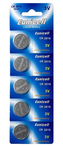 ☀️☀️☀️☀️☀️ 5 x CR2016 3V Lithium Batterie Knopfzelle ( 1 Card a 5 Stück ) Euni