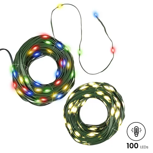 Lichterkette ca. 10 m 100 LED warmweiß  außen/innen Timer Weihnachtsbaum Party