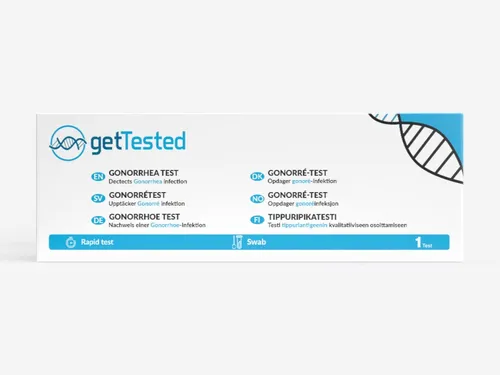 GetTested International AB Unverträglichkeitstest Gonorrhoe-Test, 1 Messparameter, Testkit, 1-tlg., Gonorrhoe-Abstrichtest, Gonorrhoe-Abstrichtest mit Ergebnis nach ca. 10 Minuten