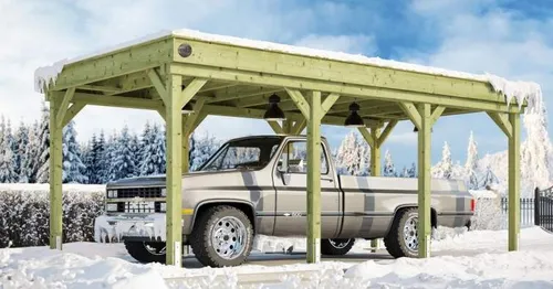 Weka Einzelcarport 609 - Robuster Schutz für Ihr Fahrzeug - Carports mit standfester Konstruktion, witterungsbeständigem Dach und großzügigem Platz für PKW, Motorrad oder Fahrrad.