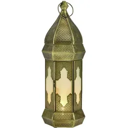 Orientalische Deko Laterne Windlicht Loujain Weiss - Wunderschöne Laterne Loujain Weiss aus edlem Metall und Glas, die Ihr Zuhause mit orientalischem Flair bereichert. Ideal für stimmungsvolle Abende und festliche Anlässe. Größe: 38x14cm.