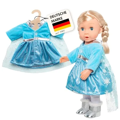 Heless 2727 - Mantel Eisprinzessin mit Umhang, für Puppen, Größe 35 - 45 cm