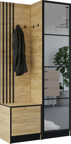 KIER FURNITURE Kleiderschrank EDEN, Schlafzimmer Schrank, Garderobeschrank, Flurschrank Craft Eiche 106,4x205x39 cm