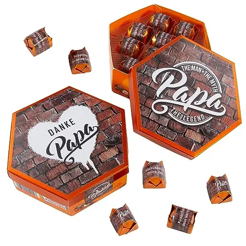 younikat Vatertagsgeschenk für Papa - Aufkleber-Set passend für Küsschen Pralinen - Danke Papa Legend Design - dv1193
