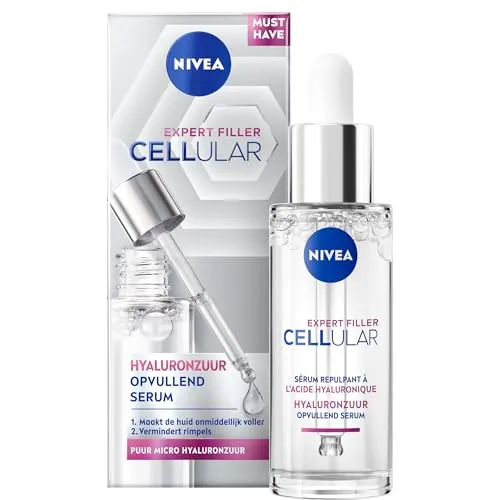 Produktbild NIVEA CELLULAR Expert Filler Aufpolsterndes Hyaluronsäure Serum (1 x 30 ml), Anti-Falten und Anti-Aging Gesichtsserum, Feuchtigkeitspflege Gesicht für hydratisierte & aufgefüllte Haut, alle Hauttypen
