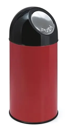 PROREGAL Klassischer Abfallbehälter mit Pushdeckel | 40 Liter - Haushaltszubehör - Robuster Abfallbehälter aus hochwertigem Metall mit praktischem Pushdeckel für eine einfache Nutzung und langlebige Qualität.