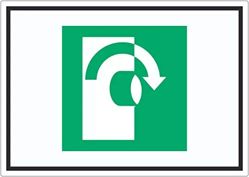 Zum Öffnen im Uhrzeigersinn drehen Symbol Aufkleber A6 (105x148mm)