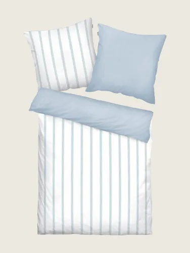 TOM TAILOR Satin-Bettwäsche CLASSIC SATIN STRIPES in blau von Tom Tailor