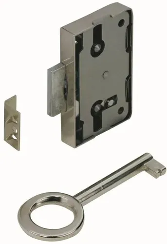 Hettich Aufschraubschloss vernickelt 60 x 48 x 8,7 mm