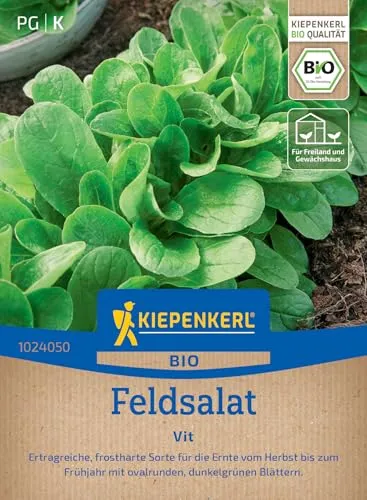 Kiepenkerl Feldsalatsamen Vit 1024050 - Ertragreiche frostharte Gemüsesamen mit aromatischen Blättern, ideal für Salate und Winternutzung, Pflanzen für 15 lfd. Meter