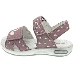 super fit Sandale lila|rot 34 EU - Wanderschuhe in Größe 34, mit 2 cm Absatzhöhe und Klettverschluss, aus hochwertigem Veloursleder für optimalen Tragekomfort und Halt.