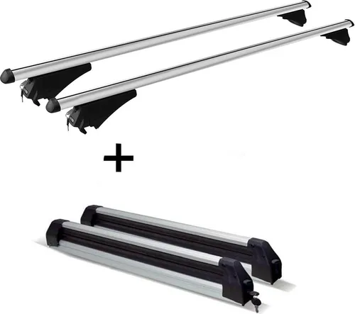 Skiträger & Alu Dachträger Set für VW Passat (B8) Alltrack ab 2019 - Praktisches Set aus ausziehbarem Skiträger für bis zu 6 Skier und robusten Alu Dachträgern. Ideal für den sicheren Transport und einfache Montage, perfekt für Abenteuer im Schnee!