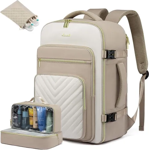 LOVEVOOK Handgepäck Rucksack Damen 40L mit 17 Zoll Laptopfach - Laptop-Rucksäcke: Ideal als Handgepäck für Flugreisen, wasserdicht und mit 40L Kapazität für bis zu 6 Tage Reisebedarf.