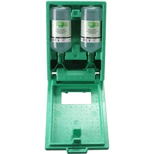 Plum 4816 Augenspülstation DUO - Augentropfenhilfen mit 3 Jahren Haltbarkeit und einer Spülzeit von ca. 2 Minuten, gemäß DIN EN 15154-4:2009 - ideal für den Einsatz in Notfällen.