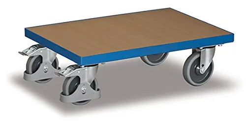VARIOfit Euro-System-Roller mit Boden - Kommissionierwagen & Beistellwagen, ideal für Euro-Kästen 600 x 400 mm, mit einer Traglast von 250 kg und spurlosen Rollen für müheloses Bewegen.