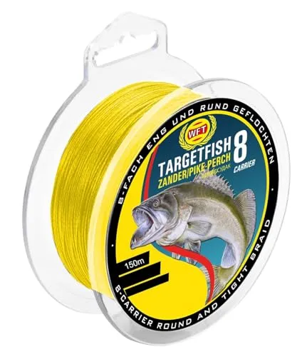 WFT TF8 Zander Yellow 150m - Angelschnur, Durchmesser/Tragkraft:0.10mm / 7kg Tragkraft